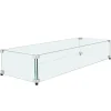 Tilbehør Til Brændeovne & Pejse^Glasvindafskærmning til bålbord 798 x 317 x 165 mm, robust hærdet glas, aluminiums hjørner, gummifødder, nem at samle.