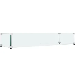 Tilbehør Til Brændeovne & Pejse^Glasvindafskærmning til bålbord 798 x 317 x 165 mm, robust hærdet glas, aluminiums hjørner, gummifødder, nem at samle.