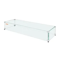 Tilbehør Til Brændeovne & Pejse^Glasvindskærm, Rektangulært ildbord, 92.4x41.7x19.1 cm, Glas