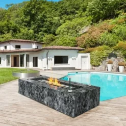 Tilbehør Til Brændeovne & Pejse^Glasvindskærm, Rektangulært ildbord, 92.4x41.7x19.1 cm, Glas