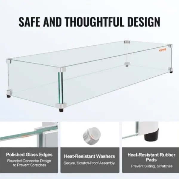 Tilbehør Til Brændeovne & Pejse^Glasvindskærm, 79,8x31,7x16,5 cm, Klar, Hærdet glas