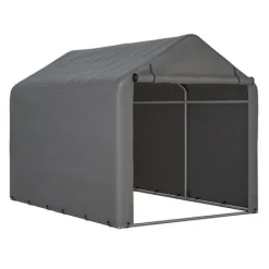 Skure, Garager & Carports^Grå Cykelgarage / Haveskur 160x220x165 cm med rulledør, vandtæt PE-materiale