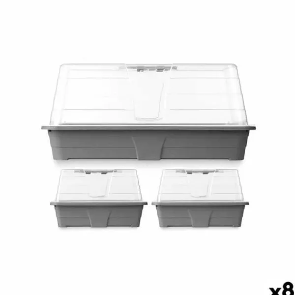 New Greenhouse Set Ibergarden FYT3081032 Grey Transparent Plastic (8 Units) Kit Til Plante- & Urtedyrkning