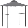 Telte & Lysthuse^Grillpavillon 245x148x252 cm, flammehæmmende dobbelttag, grå – til altan & have