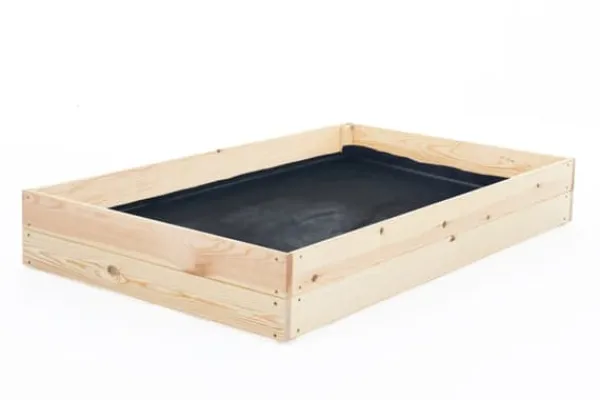 Best Grøntsagshavekasse - avlskasse - 120x80x18 cm - træ - med jorddug Plantningsbænke