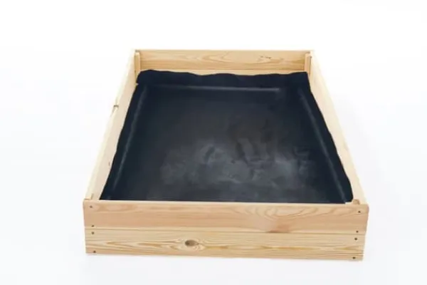 Best Grøntsagshavekasse - avlskasse - 120x80x18 cm - træ - med jorddug Plantningsbænke