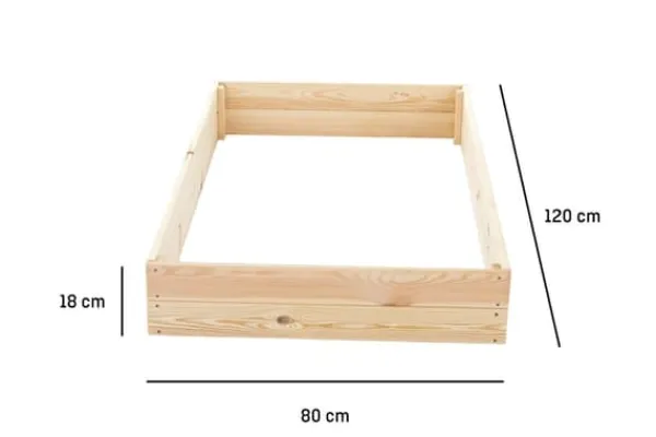 Best Grøntsagshavekasse - avlskasse - 120x80x18 cm - træ - med jorddug Plantningsbænke