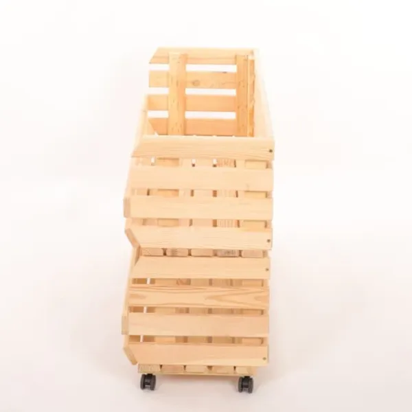 Outlet Grøntsagskasser på hjul RAWA /bredde 77cm - Naturlig Plantestativer