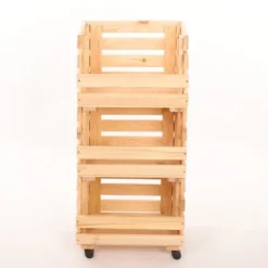 Plantestativer^Grøntsagskasser på hjul RAWA /bredde 37cm - Naturlig