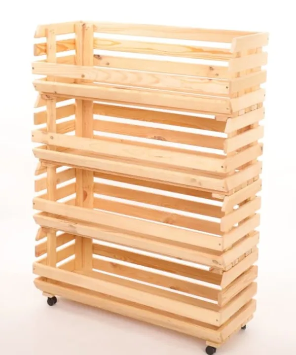 Sale Grøntsagskasser på hjul RAWA /bredde 77cm - Naturlig Plantestativer