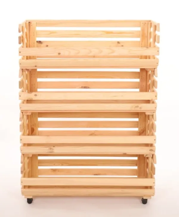 Sale Grøntsagskasser på hjul RAWA /bredde 77cm - Naturlig Plantestativer