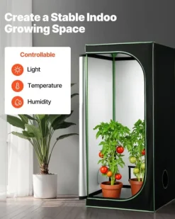 Discount Growtelt - Indendørs Plantetelt - 80 x 80 x 180 cm - 600D Højreflekterende Mylar - Observationsvindue - Gulvbakke - Robust Lynlås Drivhus