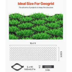 Haveduge^Grusgitter, 500x198 cm, Sort, HDPE jordstabilisering