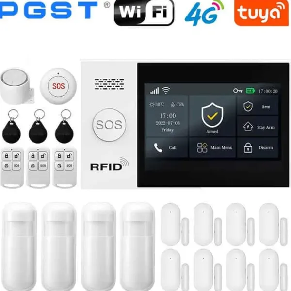 Hot GSM Alarm System, Smart App Kontrol, Trådløs Forbindelse,EU stik, E-4G Hjemmealarmsystemer