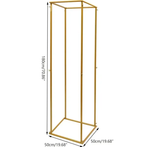 Best Guld metal blomsterstander, søjle til bryllupsbaggrund & plantehylde, 180 cm Plantestativer