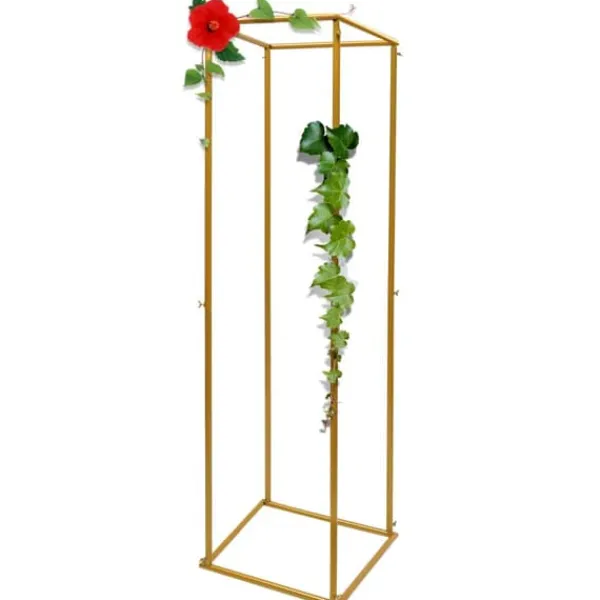 Best Guld metal blomsterstander, søjle til bryllupsbaggrund & plantehylde, 180 cm Plantestativer