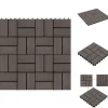 Havedekorationer^Gulve - Living terrassefliser 11 stk. WPC 30 x 30 cm 1 m2 mørkebrun