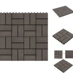 Havedekorationer^Gulve - Living terrassefliser 22 stk. 30 x 30 cm 2 m2 WPC mørkebrun
