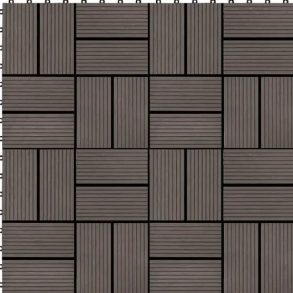 Havedekorationer^Gulve - Living terrassefliser 22 stk. 30 x 30 cm 2 m2 WPC mørkebrun
