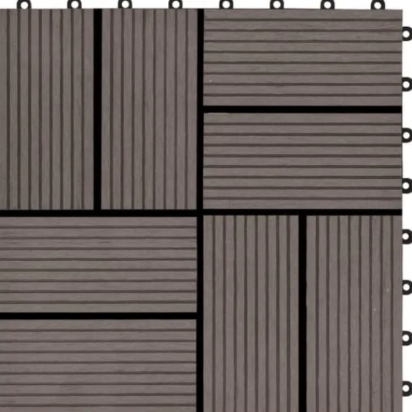 Havedekorationer^Gulve - Living terrassefliser 22 stk. 30 x 30 cm 2 m2 WPC mørkebrun