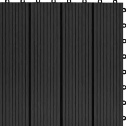 Havedekorationer^Gulve - Living terrassefliser 22 stk. 30 x 30 cm 2 m2 WPC sort