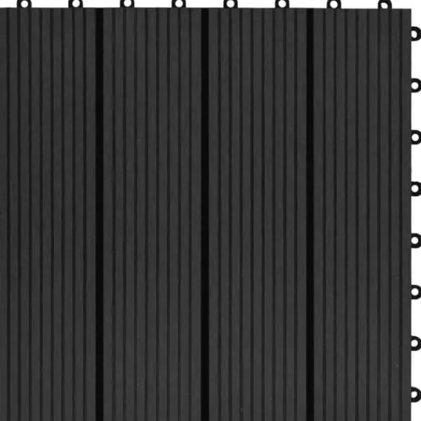 Havedekorationer^Gulve - Living terrassefliser 22 stk. 30 x 30 cm 2 m2 WPC sort