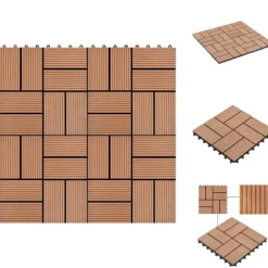 Havedekorationer^Gulve - Living terrassefliser 11 stk. WPC 30 x 30 cm 1 m2 brun