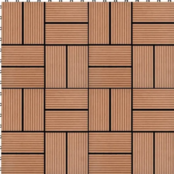Havedekorationer^Gulve - Living terrassefliser 11 stk. WPC 30 x 30 cm 1 m2 brun