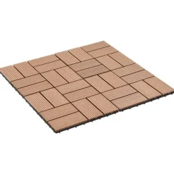 Havedekorationer^Gulve - Living terrassefliser 11 stk. WPC 30 x 30 cm 1 m2 brun
