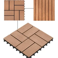 Havedekorationer^Gulve - Living terrassefliser 11 stk. WPC 30 x 30 cm 1 m2 brun