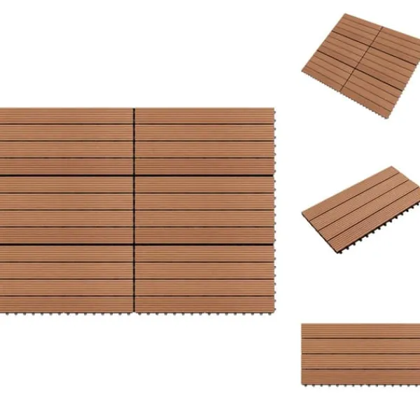 Havedekorationer^Gulve - Living WPC-fliser 60 x 30 cm 6 stk. 1 m² brun