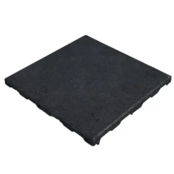 Havedekorationer^Gummiflise med EPDM-toplag 45 mm - 50 x 50 cm - Sort
