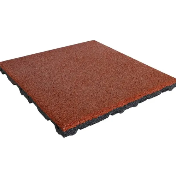 Havedekorationer^Gummifliser 55 mm - 1 m2 (4 fliser à 50 x 50 cm) - Rød