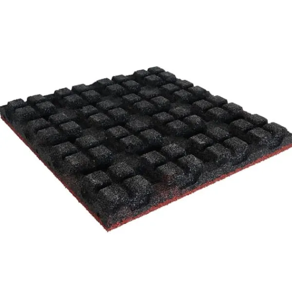 Havedekorationer^Gummifliser 55 mm - 1 m2 (4 fliser à 50 x 50 cm) - Rød
