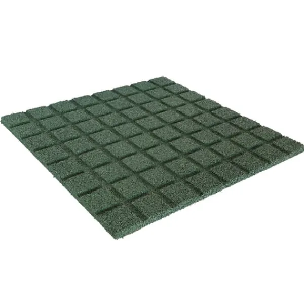Havedekorationer^Gummifliser 20 mm - 1 m2 (4 fliser à 50 x 50 cm) - Grøn