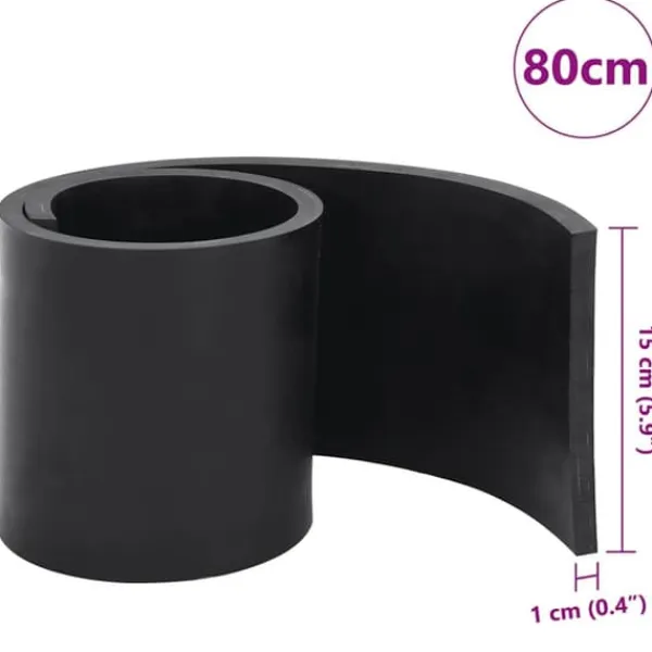 Clearance Gummikant til sneplov - Støjsvag og holdbar | Størrelse: 80x15x1 cm | Farve: Sort Snerydning