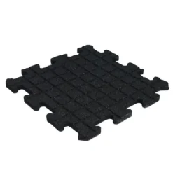 Havedekorationer^Gummi-puslespilflise med EPDM-toplag 25 mm - Sort (RAL 9004) - Cfl-S1 - Midterstykke