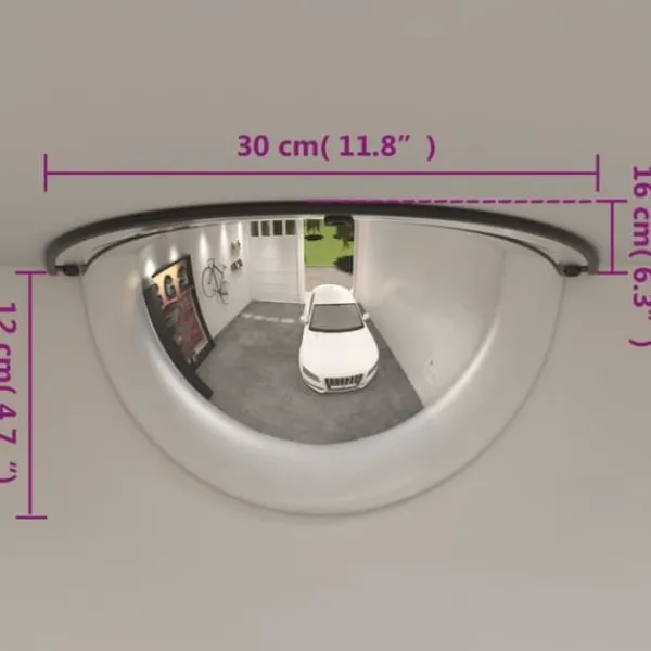 Sale Halve kuppelspejle 2 stk. Ø30 cm - Trafikspejl i brudsikker akryl | Farve: Klar | Størrelse: Ø30 cm Sikkerhedsspejle