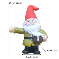 Harpiks Øl Dværg Skulptur Havedekoration Havegnome Statue Dekor til Have Skrivebord Plante Havedekorationer