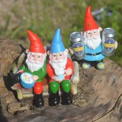 Harpiks Øl Dværg Skulptur Havedekoration Havegnome Statue Dekor til Have Skrivebord Plante Havedekorationer