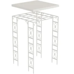 Clearance Have Pergola, Metal Konstruktions, Nem Montering,180x180x270cm, HVID Buer, Spalier, Lysthuse Uden Tag