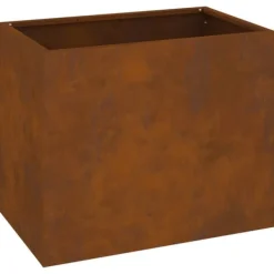 Krukker & Plantebeholdere^Haveblomsterkrukke i stål - Vejrbestandig | Størrelse: 50x32x40 cm | Farve: Brun