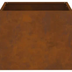 Krukker & Plantebeholdere^Haveblomsterkrukke i stål - Vejrbestandig | Størrelse: 50x32x40 cm | Farve: Brun