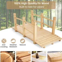 Hot Havebro, 150x67.5x54.5 cm, Naturtræ Havebroer