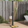 Spa & Udendørsbad^Havebruser i polyrattan med akacietræ - Udendørs bruser | Farve: Sort | Størrelse: 50x55x224 cm