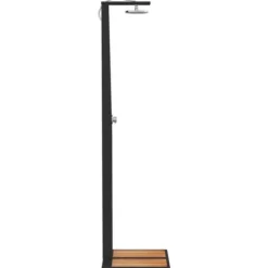 Spa & Udendørsbad^Havebruser i polyrattan med akacietræ - Udendørs bruser | Farve: Sort | Størrelse: 50x55x224 cm
