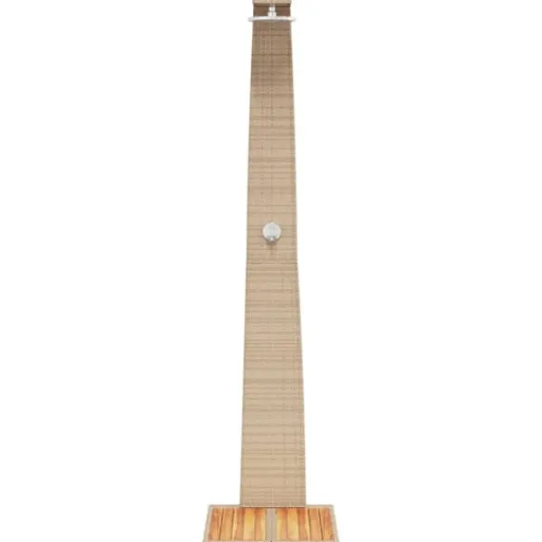 Havebruser i polyrattan med akacietræ - Fritstående udendørs bruser | Størrelse: 55x60x224 cm | Farve: Beige Spa & Udendørsbad