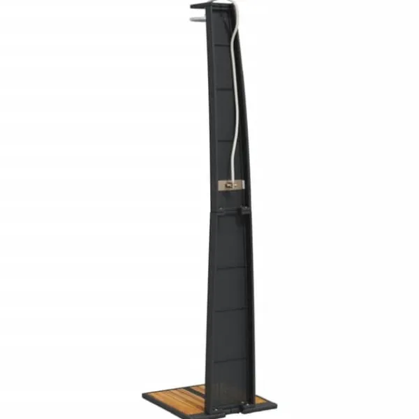 Best Havebruser i polyrattan med akacietræ - Udendørs brusebad | Størrelse: 55x60x224 cm | Farve: Sort Spa & Udendørsbad