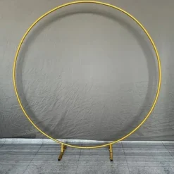 Discount Havebryllup Bryllupsmetalstand, Cirkulært Bue Design, Dekoration til Flere Anledninger, 2m(78,7in), Guld Buer, Spalier, Lysthuse Uden Tag