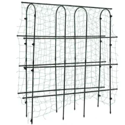 Online Havebue - Espalier med net - Rustbestandigt stål & PE - Mål 180×30×180 cm - Rør Ø16 mm - Til klatreplanter - Sort Krukker & Plantebeholdere